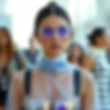 Fashion apparel highlighted with iridescent cellophane accents