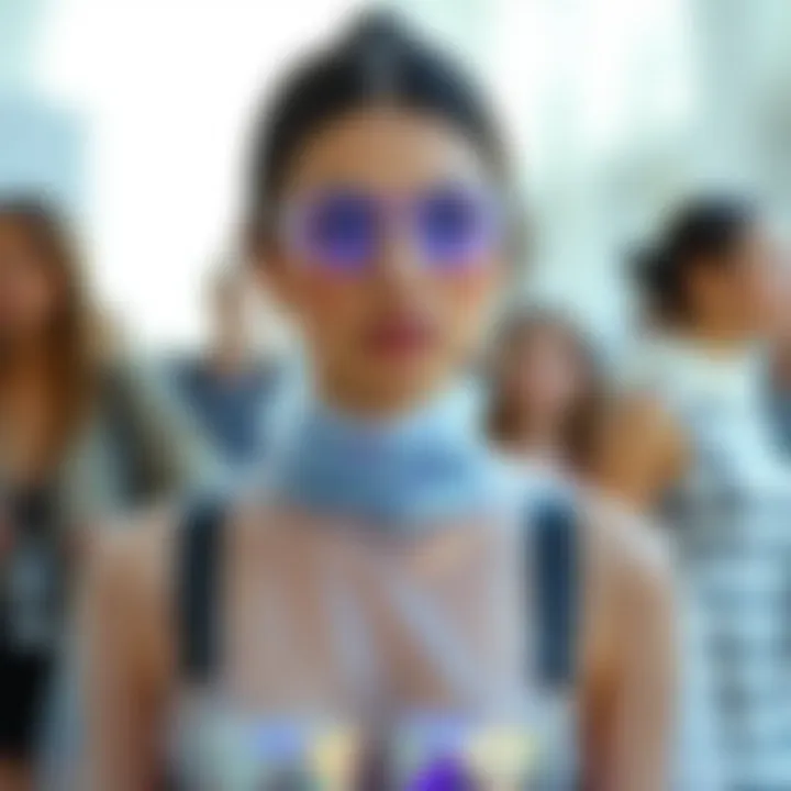 Fashion apparel highlighted with iridescent cellophane accents