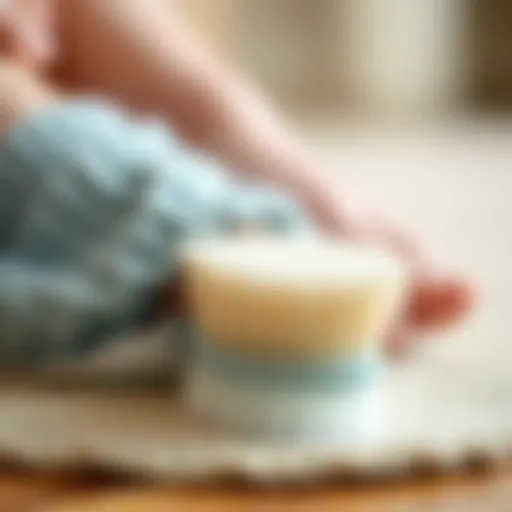 Close-up of a specialized foot brush designed for the elderly