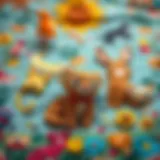 A vibrant tapestry featuring whimsical animals and playful designs
