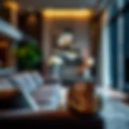 Luxurious gemstone accent in a modern living space