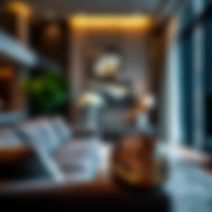 Luxurious gemstone accent in a modern living space