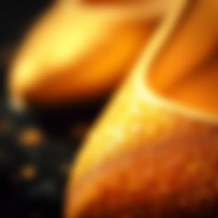 Close-up of glitter material reflecting light