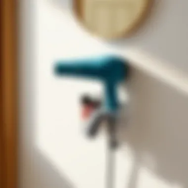 Creative wall-mounted hairdryer holder with integrated storage