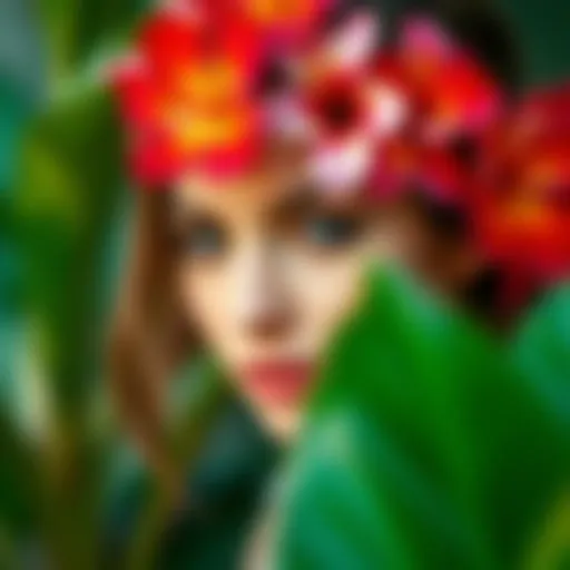 Vibrant Hawaiian flower hair piece adorned with tropical blossoms