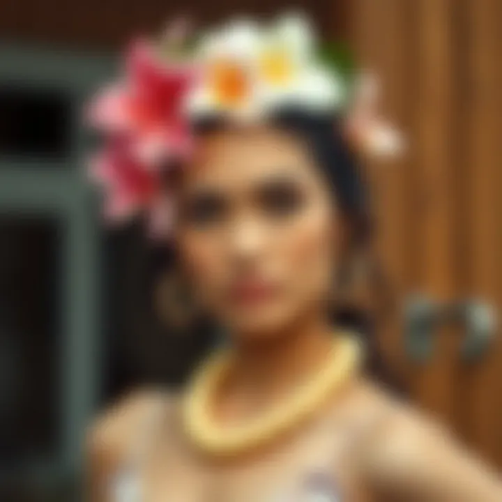 Styling tips showcasing Hawaiian flower hair pieces in modern fashion