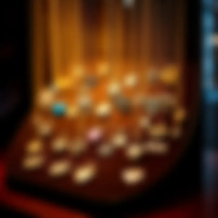 A beautifully arranged display of various designs of I Love You necklaces