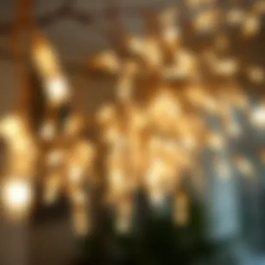 Close-up of elegant LED willow branch lights showcasing intricate details
