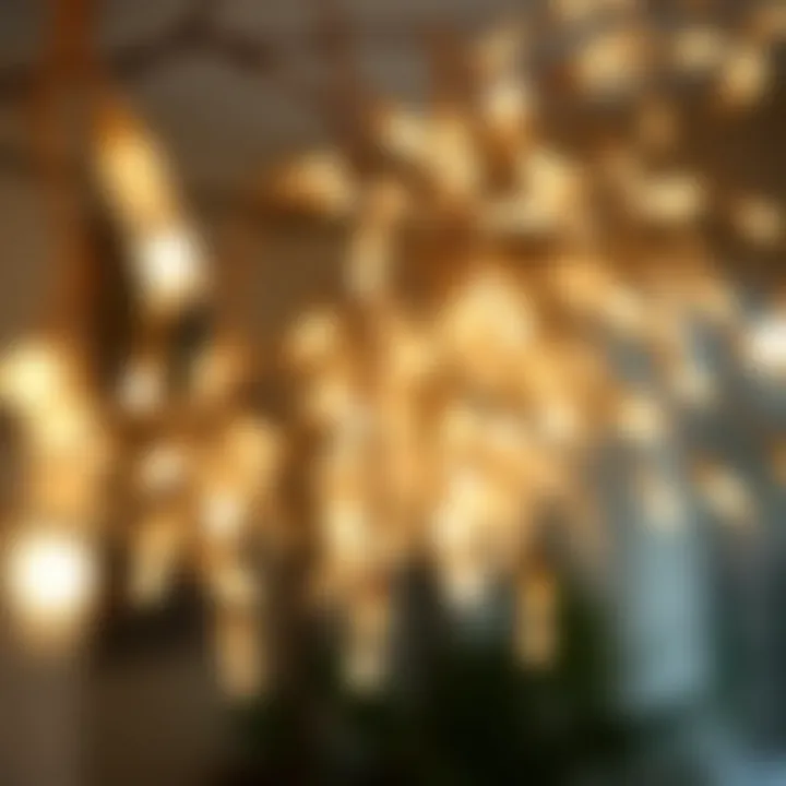 Close-up of elegant LED willow branch lights showcasing intricate details