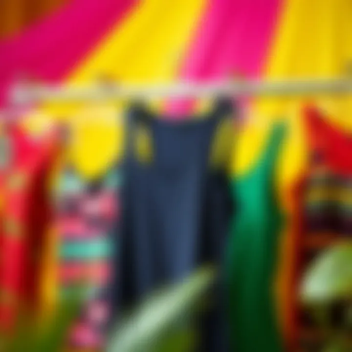 Vibrant Jamaica Tank Tops Showcase Colorful Jamaica tank tops displayed on a vibrant background