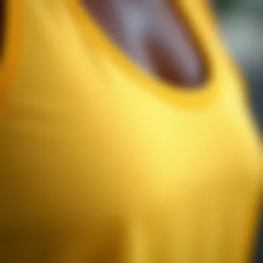 Textural Details of Jamaica Tank Tops A close-up view of the fabric texture of Jamaican tank tops