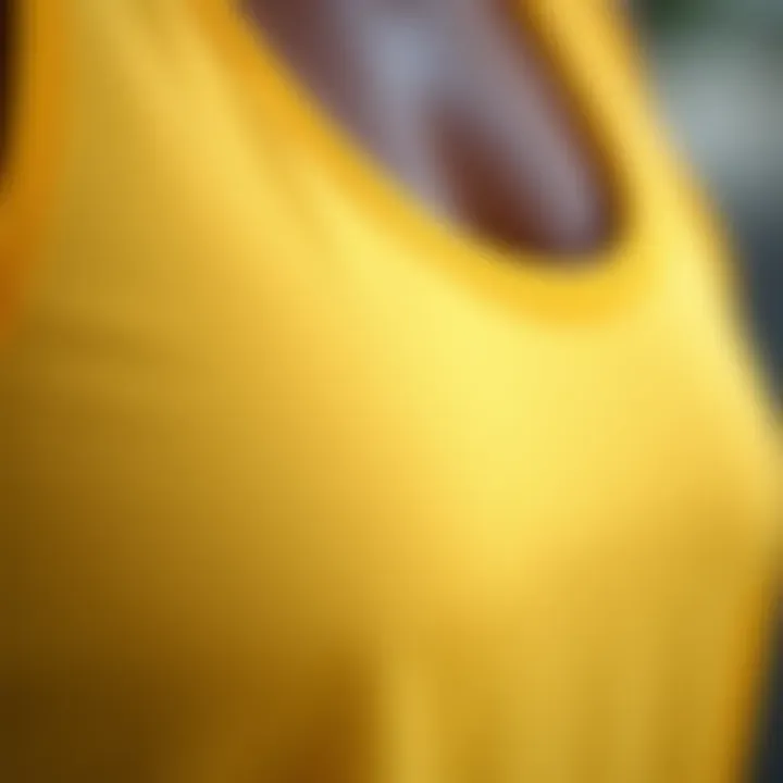 Textural Details of Jamaica Tank Tops A close-up view of the fabric texture of Jamaican tank tops