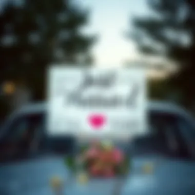 Personalized Just Married sign with unique design elements