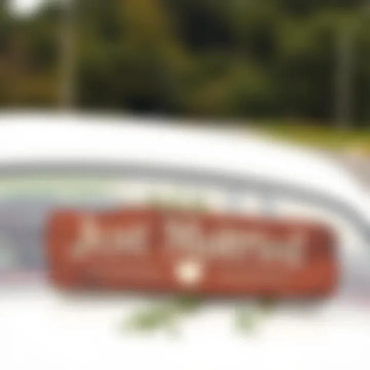 Vintage Just Married sign crafted from rustic materials