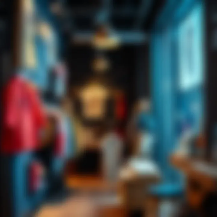 A cozy shopping environment showcasing Kidcore garments on display