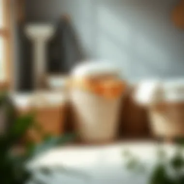 An assortment of low profile laundry baskets made from eco-friendly materials