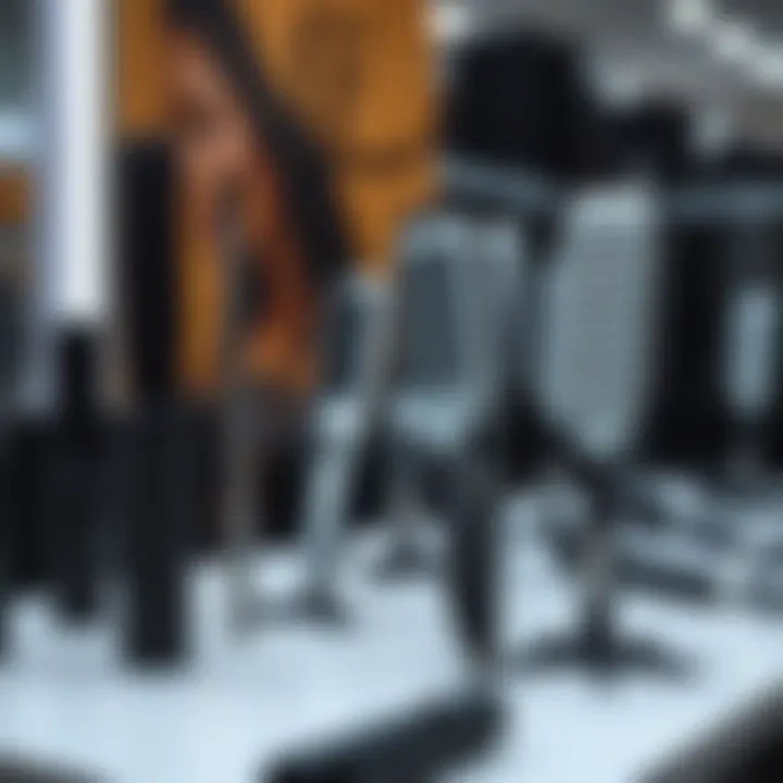 Different designs of machine hair braiders on display