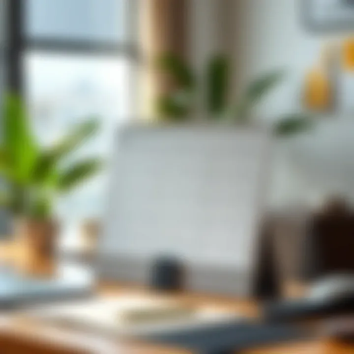 Magnetic Week Planner on Workspace Elegant magnetic week planner displayed on a modern workspace