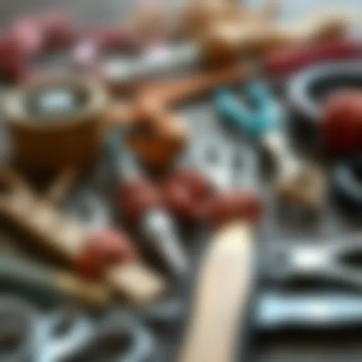 An array of jewelry knotting tools displaying various types and designs