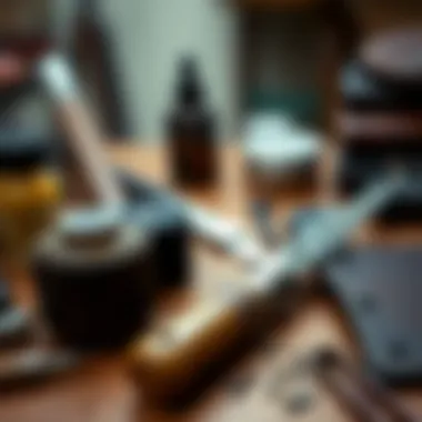 Tools and materials needed for leather repair projects