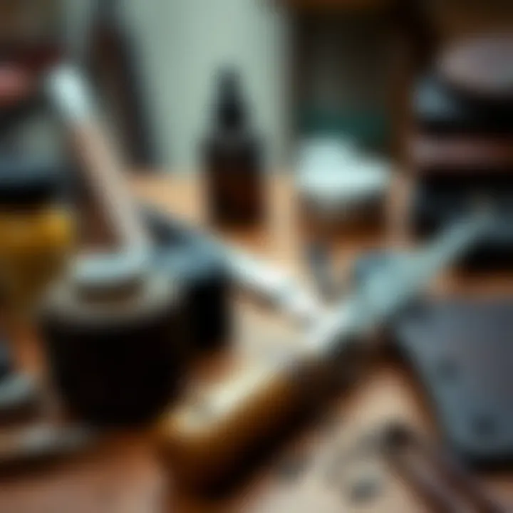 Tools and materials needed for leather repair projects