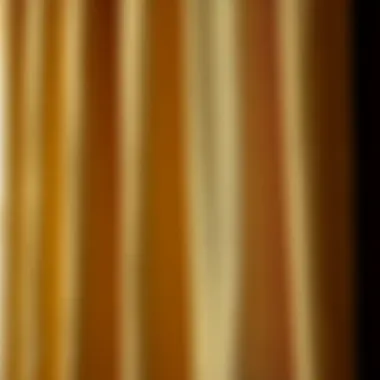 Close-up of fabric texture of olive green valance curtains
