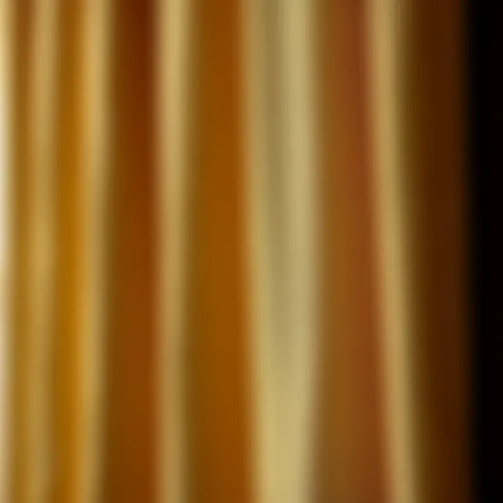 Close-up of fabric texture of olive green valance curtains