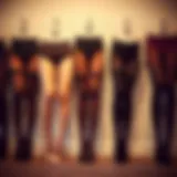 Diverse Styles of Thigh-High Stockings Elegant assortment of thigh-high stockings in various styles