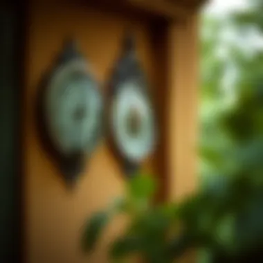 Timeless Elegance for Your Outdoors An ornate outdoor thermometer on a vintage wall