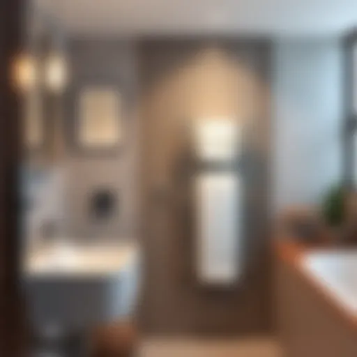 Stylish over the door towel rack in a modern bathroom setting