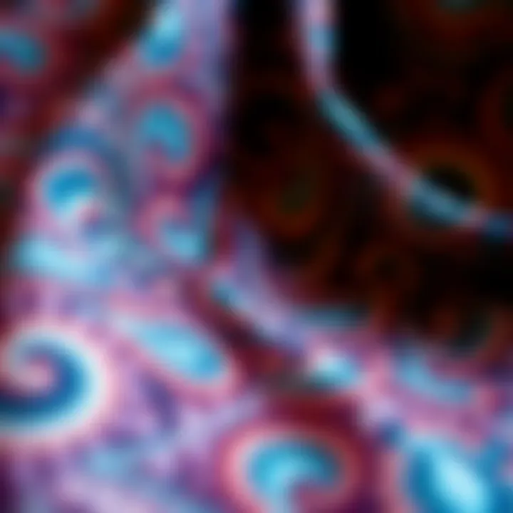 Close-up of paisley fabric showcasing intricate patterns