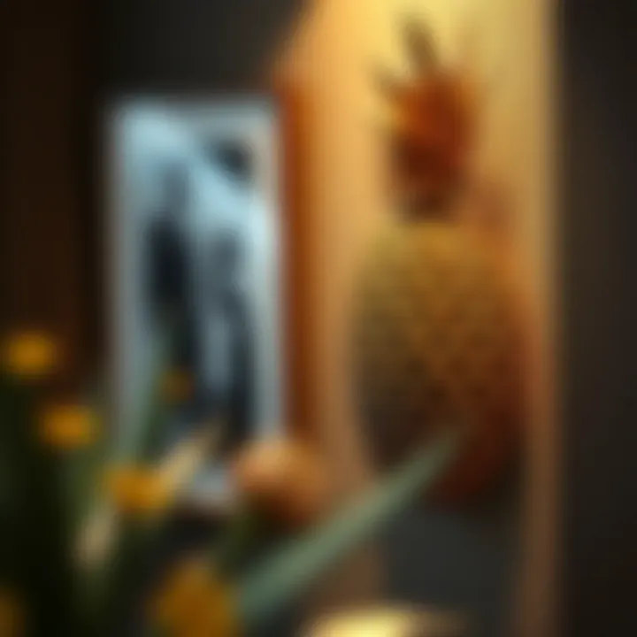 Elegant pineapple metal wall art piece enhancing interior decor