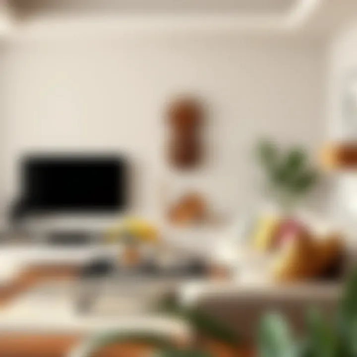 Modern living space featuring pineapple metal wall decor