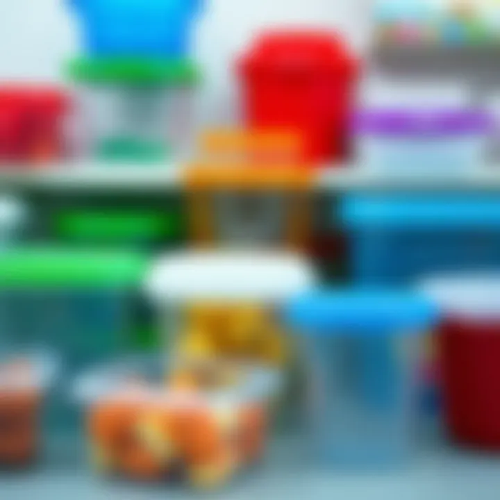 Variety of Plastic Container Shapes Different shapes and sizes of plastic containers for food storage