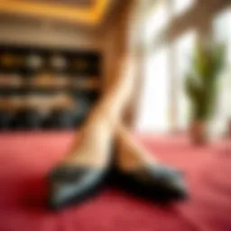 Elegant pointed toe wide width flats in a stylish setting