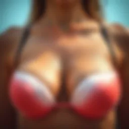 Close-up view of push-up padding in a swimsuit