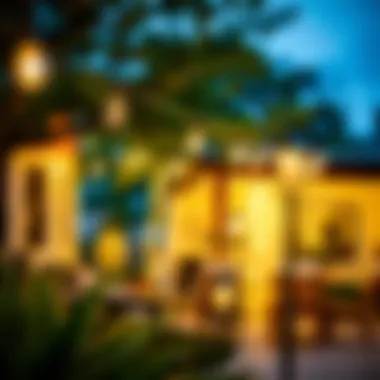 Elegant remote battery string lights illuminating a cozy outdoor space.