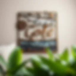 Intricate scripture wall art featuring a serene landscape