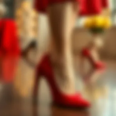 Color palette showcasing heel options for red dress