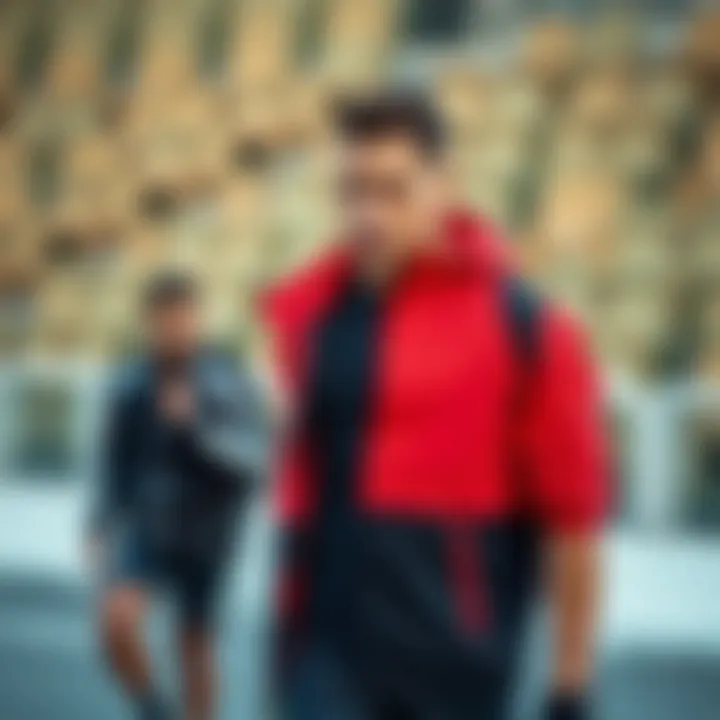 Athlete showcasing different styles of workout jackets outdoors