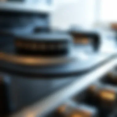 Close-up of a silicone liner protecting a stove surface