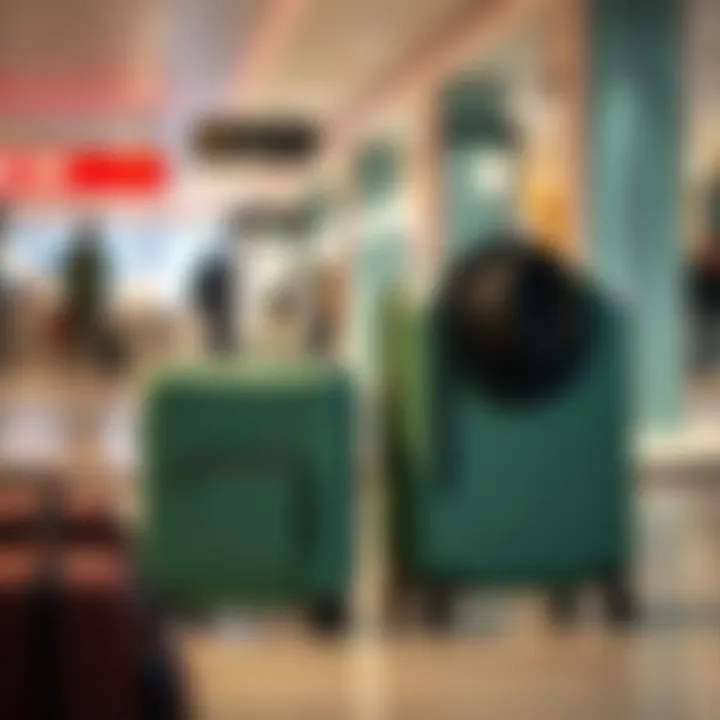 Stylish luggage cover displayed in travel setting