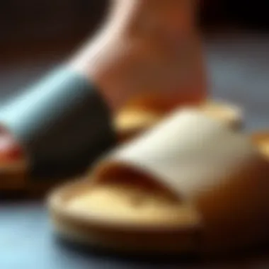 A close-up view of sustainable materials used in modern slide sandals