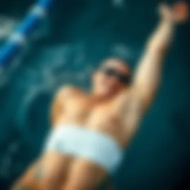 A person swimming effortlessly with a protected tattoo