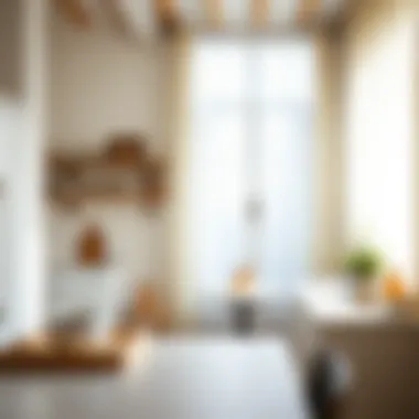 Bright Kitchen with Light-Filtering Curtains Bright kitchen featuring light-filtering gauzy curtains.