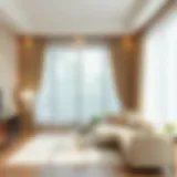 Elegant Living Room with Sheer Curtains Elegant living room adorned with gauzy sheer curtains.