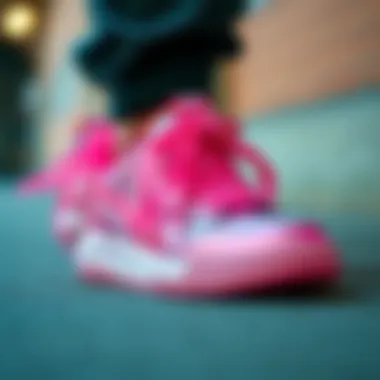 Elevated Style: Organza on Sneakers Stylish sneakers adorned with organza shoelaces