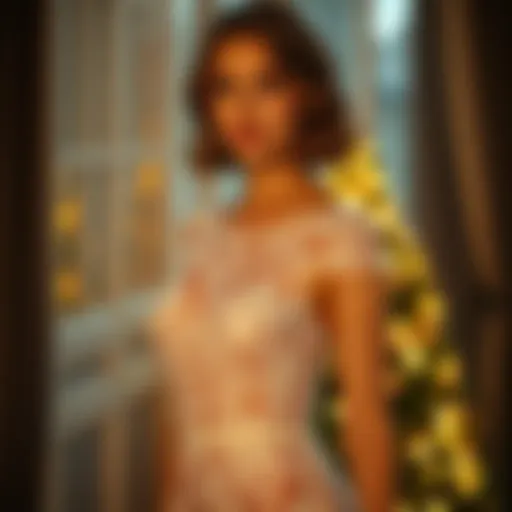 Elegant fitted dress with intricate lace detailing