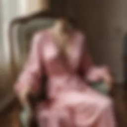 Luxurious silky nightgown draped elegantly on a vintage chair