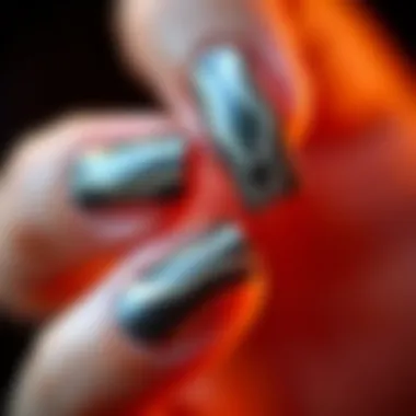 Elegant snake nail decal design featuring intricate scales